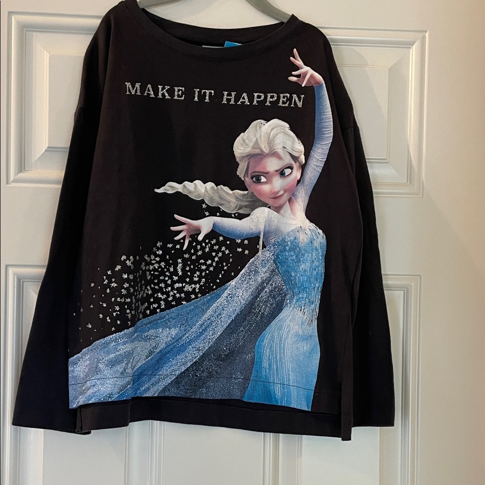 Zara Black and Blue Elsa Long Sleeve Tee
